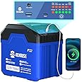 DC HOUSE 12V 100Ah Portable Lithium Battery, Upgraded 3.0 Lifepo4 Battery with SOC Light, Trolling Motor Marine with USB-A, DC Ports, Built-in 100A BMS, Up to 15000 Cycles
