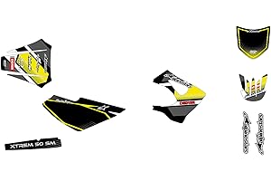 GRAPH COVER KIT Deco Motocross DERBI XTREM 50 SM Jaune 2003-2004