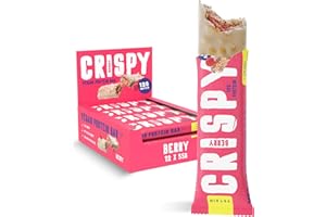 ‎VETAIN VETAIN Vegan Protein Riegel - 12g Protein pro Riegel - Crispy Berry - schokoladiger, knuspriger Eiweißriegel - 100% cleane Zutaten - frei von Sucralose & Maltit - Low Sugar & Sojafrei - 12 x 55g