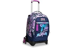 SEVEN S.P.A. Seven Trolley Scuola Jack 3 Ruote, Drawingpin Girl, 3 in !, Triplo Uso, Zaino Con Carrello Sganciabile e Crossover System, Zaini & Trolley, Viaggio & Tempo libero, Bambina Ragazza