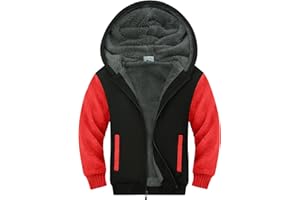 LLdress Kinder Fleecejacke Jungen Kapuzenjacke Sweatjacke Warme Winterjacken Jungen Kapuzenjacke mit Reißverschluss Hoodie Kinder