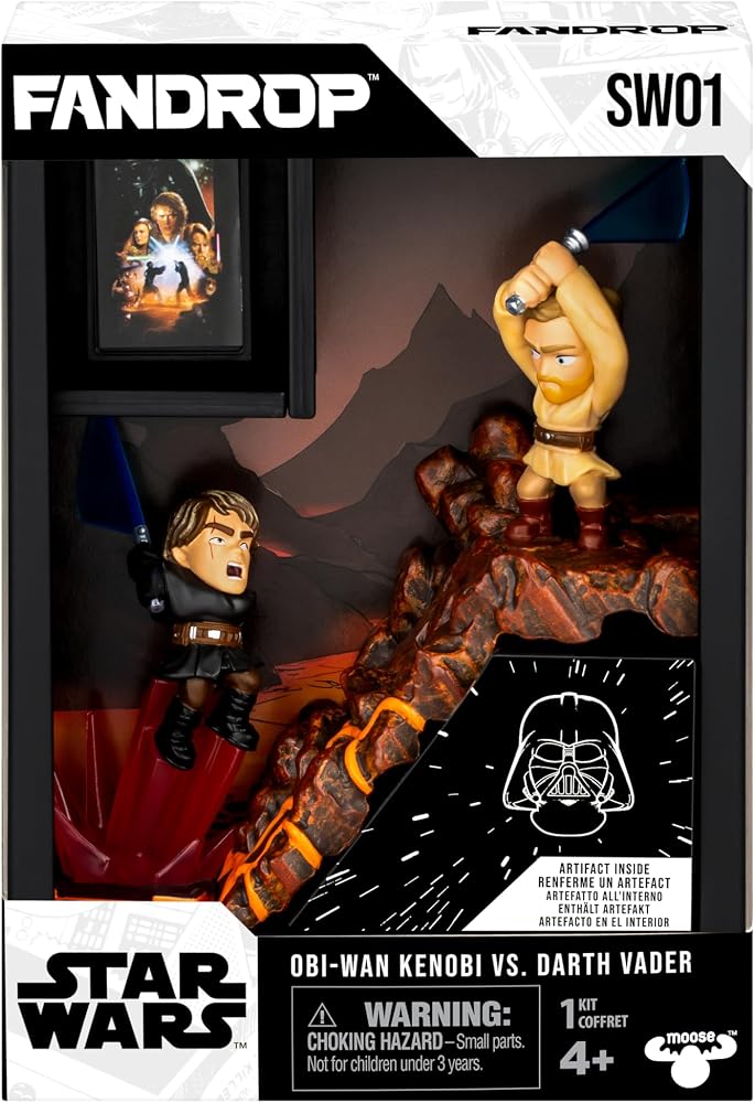FANDROP SW01-Star Wars: Revenge of the Sith - Obi-Wan Kenobi VS. Darth Vader, Herhangi Bir Star Wars Koleksiyonunu Geliştirmek İçin Bir Ekran Oluşturan Epik Bir Diorama, Eserler ve Sahne