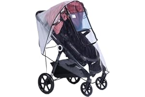 PandaEar Funda Impermeable Universal para Cochecito de Bebé - Protector Transparente Resistente al Viento y Agua - Accesorio Transpirable para Viajes