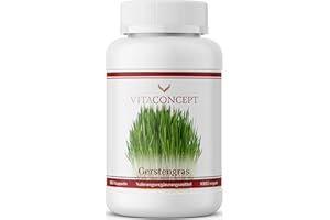 ‎VITACONCEPT PRAXIS FÜR ANTI-AGING-MEDIZIN Gerstengras Kapseln I 1500 mg Gerstengraspulver pro Tagesportion I 180 Stück I vegan I laborgeprüft I Vitaconcept