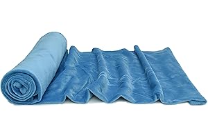 ORIENT FASHION Tejido Minkee Patrón liso 50x160 cm (Azul oscuro)