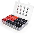 Berkebun 3:1 Ratio Heat Shrink Tubing with Adhesive Lined, 250pcs Industrial Heat Shrink Tube Kit, Marine Grade Wire Shrink Wrap, 5 Sizes (3.2/4.8/6.4/9.5/12.7 mm), 45mm Length, Waterproof