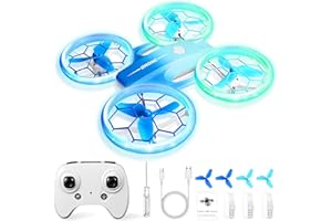 Charmofun Mini Drone Giocattolo per Bambini, Drone Telecomandato con 4 Effetti Luci Led, Droni per Principianti con Capriole a 360°, 3 Batterie, Regali per Bambini e Bambine 6 7 8 9 10+ Anni