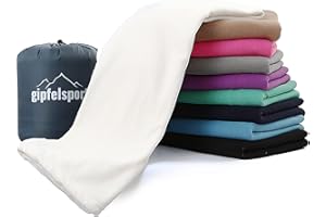 ‎GIPFELSPORT gipfelsport Mikrofaser Fleece Decke mit Schlafsackfunktion I Größe 185 x 150cm, ca. 690 g I Microfaser Camping Deckenschlafsack I leicht, klein, rechteckig
