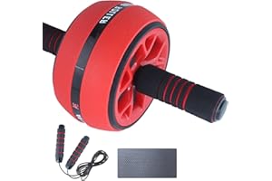 Calma Dragon Set de Ejercicio en Casa 2 en 1, Rueda Abdominal, Cuerda de Saltar, Gimnasio Fitness en el Hogar, Juego de Ejercicio con Rodillo para Abdominales