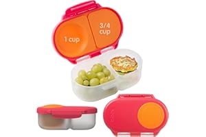 b.box Porta Merenda | Mini Bento Box con 2 Scomparti a Prova di Perdite | Porta Pranzo e Porta Merenda Bambini Scuola | Lunch Box Bambini Adatto a Frutta Intera | Senza BPA