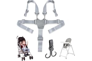 TOULIFLY Hochstuhl-Sicherheitsgurte, 5 Punkt Gurt Sicherheitsgurt, Ersatz-Sicherheitsgurte, 5-Punkt-Kinder-Sicherheitsgurte, Universal Kinderschutz Gurt für Hochstuhl/Kinderwagen/Kinderwagen