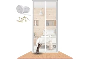 LAIJIANG Pet Screen Door 80x210cm,Thickened Cat Proof Screen Door Pet Resistant Mesh Screen Door Dog Cat Scratch Proof Screen With Zipper For Living Room, Bedroom, Kitchen