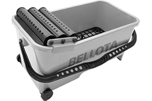 Bellota 58003 - Bac de nettoyage professionnel pour travaux de carrelage - Seau avec roues et 3 rouleaux égoutteurs