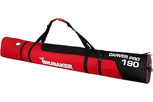 BRUBAKER ‘Carver Pro’ - Housse à Skis rembourrée pour 1 Paire de Skis et Bâtons - 170 cm ou 190 cm