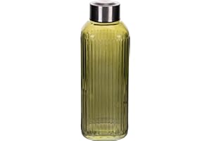 Villa d'Este Home Tivoli 1996 Set 3 Bottiglia acqua 1l in vetro, tappo in plastica PP e acciaio inox, Cedro Pedro