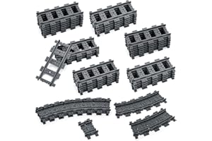 Etarnfly 60PCS City Train Tracks, Classic Train Tracks Accessories, Railroad Building Toy Compatible with All Major Brand - 36 Straight and 24 Flexible