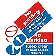 Goodvia No Parking 24 Hour Access Required Signs 18 x 12 Inches, 2 x No Parking Keep Clear Sign Outdoor Aluminum Sign Please Keep Driveway Clear Sign No Parking Disabled Access Sign