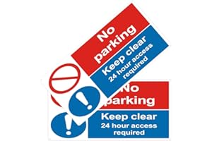 Goodvia No Parking 24 Hour Access Required Signs 18 x 12 Inches, 2 x No Parking Keep Clear Sign Outdoor Aluminum Sign Please Keep Driveway Clear Sign No Parking Disabled Access Sign