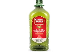 Capricho Andaluz | Aceite de Oliva Virgen Extra | Botella PET 5L, prensado en frío, origen español, bajo en carbohidratos, sin azúcar | Para dieta mediterránea