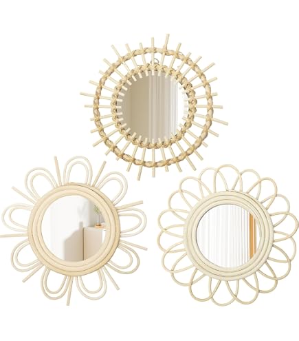 Miroir en macramé, miroir mural suspendu Fringe Miroir décoratif pour