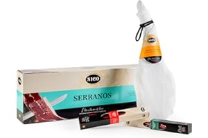 NICO JAMONES PACK REGALO LOTE PALETA CURADA - aprox. 4,5kg + salchichón Ibérico + Chorizo Ibérico y Caja decorada