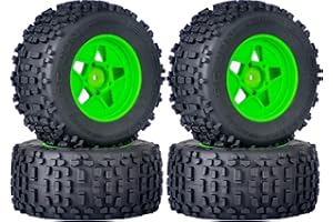 RCTHJIA 3.8" MT Monster Truck Tires with Foam Insert - 17mm/14mm/12mm Hex Adapters Included, Compatible with TRAXXAS Sledge, ARRMA KRATON, Outcast, Tamiya, HSP (Set of 4), Replacement Part of AR510092
