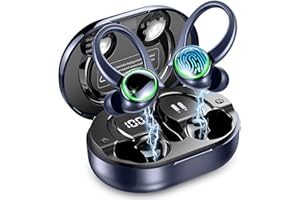 Matast Auriculares Inalambricos Deportivos, Auriculares Bluetooth 5.4 HiFi Estéreo con 4 HD Mic, 50H Cascos Inalambricos Bluetooth con Cancelacion Ruido ENC, Pantalla LED, IP7 Impermeable Cascos