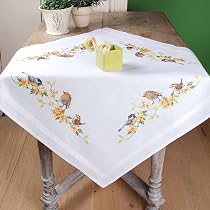 Kit Point De Croix Pré-imprimé « Tournesols » Vervaco – Nappe 80 X 80 Cm Environ, Tout Inclus, Loisir Créatif Adulte
