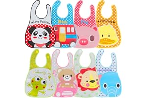 Lictin 8 Stück Lätzchen Bib Set - Baby Bib Set mit Asserdicht Lätzchen für 6-36 Monate, Unisex, Abwaschbar