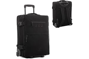 SONS OF ALOHA Plecak z kółkami 3 w 1 – bagaż podręczny, walizka Kane Hybrid Backpack, bagaż pokładowy z rolkami, 55 x 40 x 20 cm, odporny na działanie wody, z recyklingu PET, Black Beach, S, Wózek na kółkach