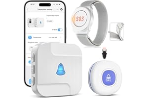 CallToU WiFi Senioren Notruf Armband, Notrufknopf für Senioren auf Handy mit 1 Notfallknopf,1 Armband,1 Empfänger für Senioren,Behinderte,Kinder
