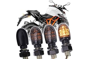 JMTBNO 4pcs LED Blinker Motorrad E Geprüft Universal 2835 SMD Blinker Vorne Hinten Mini Bernstein Licht Microblinker Universal 12V Kompatibel mit Street Bike Dirt Bike Cruiser Roller Scooter Quad