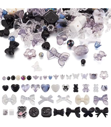 DICOSMETIC 100 stuks Acryl Boogkralen, Kleurrijke Stropdaskralen, Bowknot Esthetische Kralen, Transparante Bowknot Afstandskralen, Willekeurige Kleur Schattige Kralen voor Armband, Ketting, Oorbel