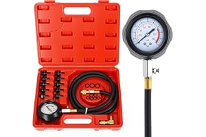 QWORK® Oljetrycksmätare, 140 PSI/10 bar, oljetryckstestare för motorcylindrar med 10 adaptrar, perfekt för bilar, motorcyklar