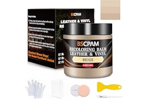 BSCPAM Leder Reparatur Set Beige,Flüssigleder Lederpflege für Ledercouch,Autositze,Vinyl,Leder Sofa Kratzer/Fleck,Kunstleder Reparaturset,Lederfarbe Lederfett für Zerkratzte,Riss und Verblasste