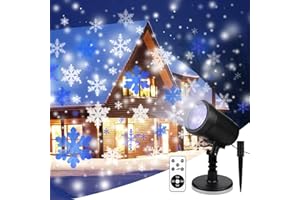 YMing Projecteur Noel Exterieur, Lumières de projection de neige de Noël, Lampe De Projecteur De Flocon De Neige Ip65 (blanc froid)