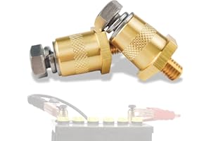 DNGH Morsetti per batteria adattatore Paio M6 con filettatura esterna, per auto, in ottone, negativo positivo, morsetti per batterie al litio