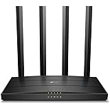 TP-Link Archer C6 - AC1200 Router WIFi, Doble Banda (5GHz/2.4GHz), 5xPuertos Gigabit, 4xAntenas Externas, MU-MIMO, WPA3, Modo
