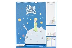 Grupo Erik The Little Prince Wall Planner 2025 | Monthly Planner 16 Months Sep 2024 - Dec 2025 | 11.8 x 13.4 inches - 30 x 34 cm | With Stickers/Pen/Shopping List | Cute Calendar 2025
