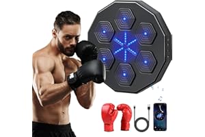 YOPYUENN Bluetooth Music Boxing Machine, macchina intelligente per boxe da parete per esercizi domestici, decompressione, attrezzature per allenamento boxe con guanti da boxe per bambini, adulti, allenamento a