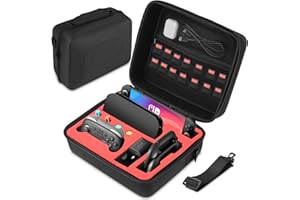 Duxivo Tasche für Nintendo Switch 2 Modell 2025, Hartschalen Reisetasche mit 14 Spiele, Aufbewahrungstasche für Nintendo Switch 2 Konsole und Zubehör, Schwarz
