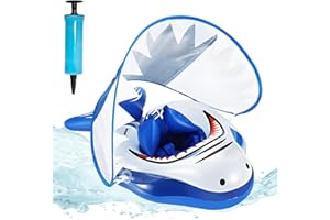 ACTOYS Piscina Bebe, Flotador Bebe con Sombrilla, Flotadores Piscina, Flotador Bebe, Flotador de Bebe Inflable, Anillo de Natación para Bebé, Juguetes Piscina y Baño 3 a 36 Meses