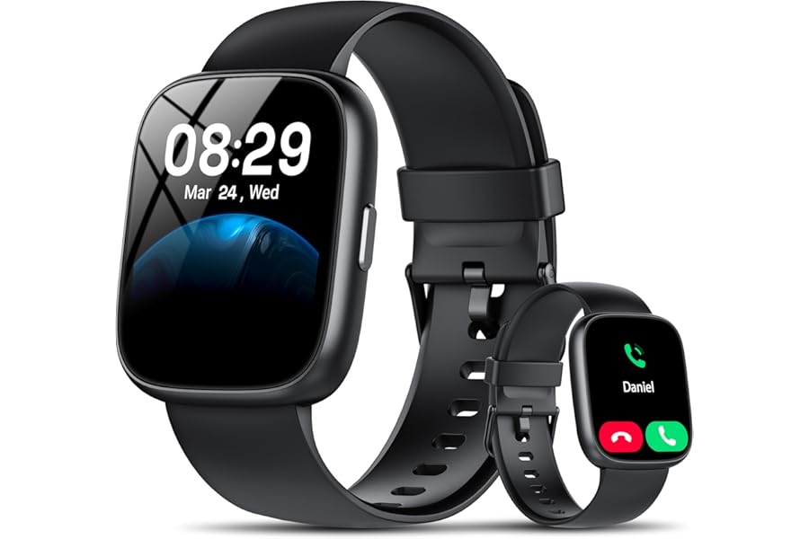 Smart Watch with Alexa Built-in, 1.83" HD Fitness Watch with Bluetooth Calling, New Smartwatch with Heart Rate/Sleep Monitor/Stress, 110+ Sports Modes, IP68 Waterproof Activity Tracker for Android iOS