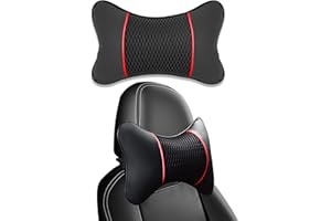 duoyif Reposacabezas Para Coche Almohada Cervical Para Coche Almohada De Coche De PU Cuero Con Espuma Viscoelástica Almohada Reposacabezas Para Asiento Coche Almohada De Viaje Para Soporte De Cuello