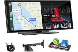 Accfly 11'' Car Play Screen Built-in Netflix, YouTube Apps, Wireless Car Tablet for Apple Carplay & Android Auto,HD 1920 * 720,60FPS,HD Backup Camera,GPS Navigation,Voice Control,Dual Bluetooth