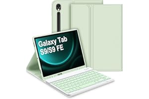 GOOJODOQ Funda con Teclado para Samsung Galaxy Tab S9 FE/Tab S9, Desmontable Español Ñ Teclado con Funda para Galaxy Tab S9 11"/ S9 FE 10.9" 2023 SM-X510/X516B/X710/X716B/X718U, Verde