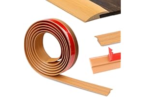 ZTOWOTO 400cm Carpet Door Strips-Self Adhesive,Threshold Strip Door Bar PVC，Floor Transition Strips Edgings Flooring,Door Threshold for Tile/Carpet Flooring Threshold Transition(3.5cm,Yellow Wood Grain)