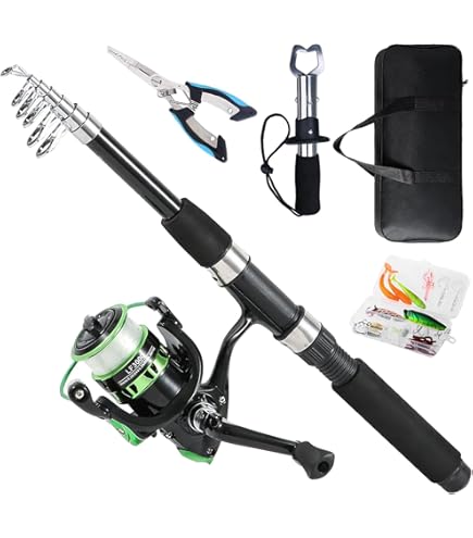 BLISSWILL Fishing Gear Fishing Rod and Reel Combos Pocket Telescopic Rod Compatible Fishing Rod with Fishing Line Portable Fishing Rods : Buy Online at Best Price in KSA