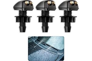 QTKSCEADLNCE 3 Piezas Boquilla Limpiaparabrisas, Boquillas Rociadores Universales Parabrisas Lavaparabrisas Lavado Visibilidad Coche Vidrio Vehículo Chorro de Agua Limpiaparabrisas Rociador Chorros Reemplazo