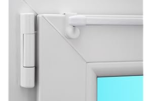 Dekondo - Asta per tenda ad aggancio rapido, colore bianco, estensibile tra i 35 e i 55 cm (adatta per finestre dello spessore di 15 - 20 mm), con morsetto